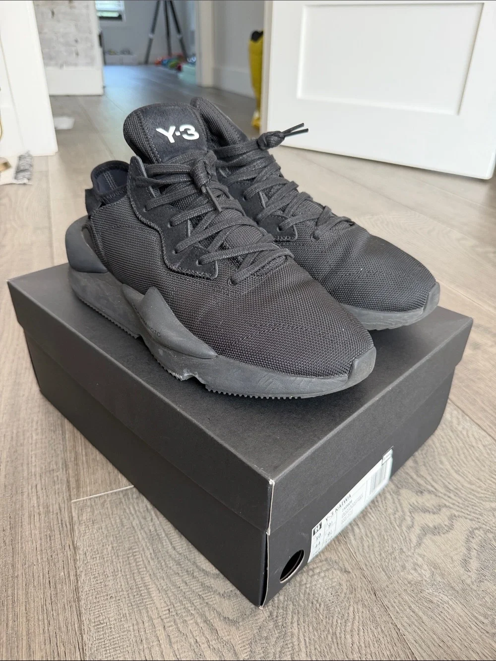 Y-3 Men’s Black Low-Top Knit Sneakers